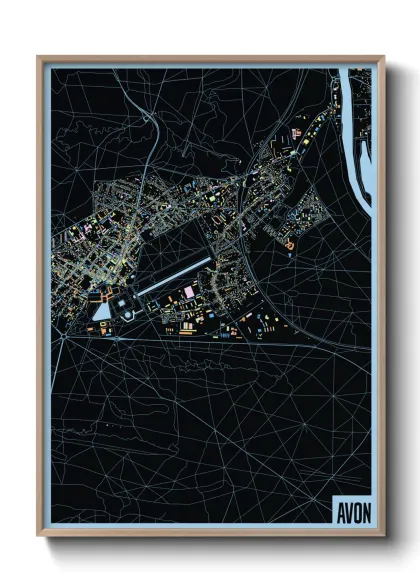 Une affiche de carte sur Avon