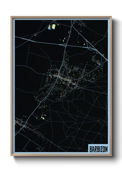 Une affiche de carte sur Barbizon