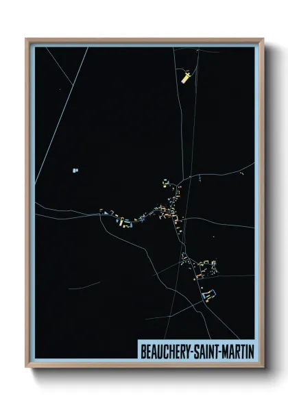 Une affiche de carte sur Beauchery-Saint-Martin
