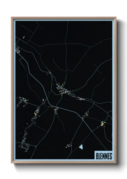 Une affiche de carte sur Blennes