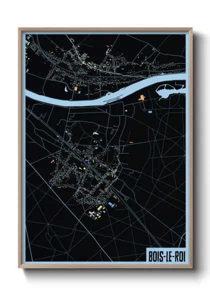 Une affiche de carte sur Bois-le-Roi
