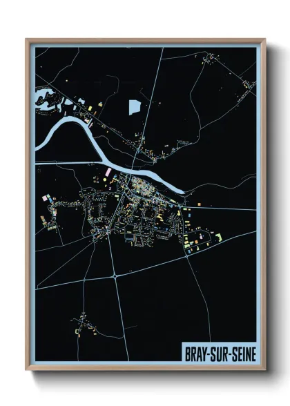 Une affiche de carte sur Bray-sur-Seine