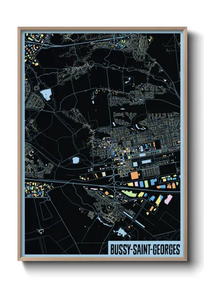 Une affiche de carte sur Bussy-Saint-Georges