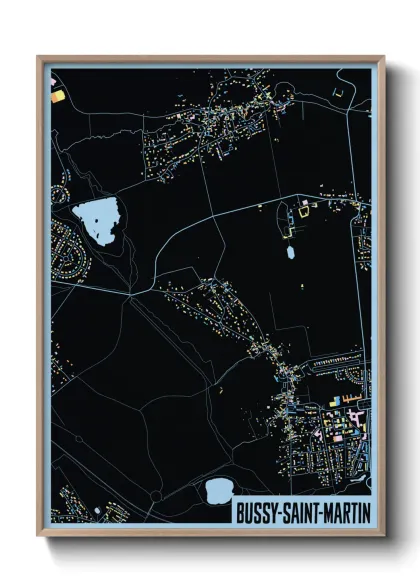 Une affiche de carte sur Bussy-Saint-Martin