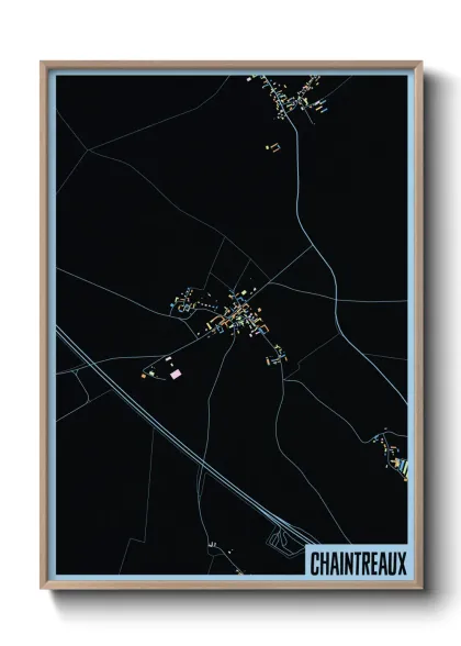 Une affiche de carte sur Chaintreaux