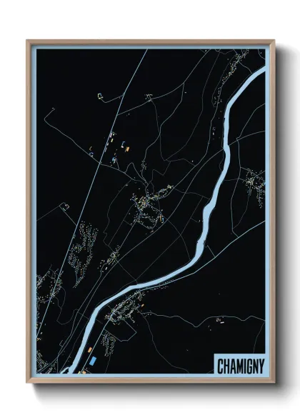 Une affiche de carte sur Chamigny