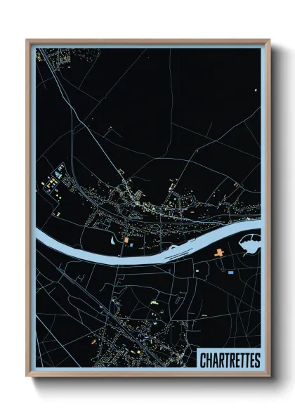 Une affiche de carte sur Chartrettes