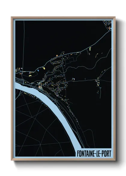 Une affiche de carte sur Fontaine-le-Port