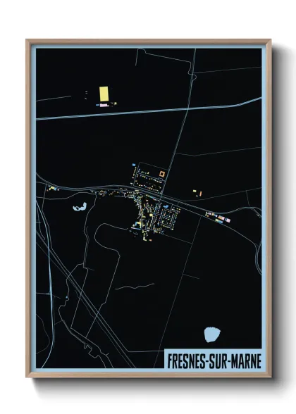 Une affiche de carte sur Fresnes-sur-Marne