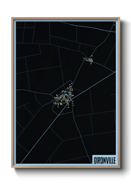 Une affiche de carte sur Gironville