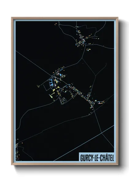 Une affiche de carte sur Gurcy-le-Châtel