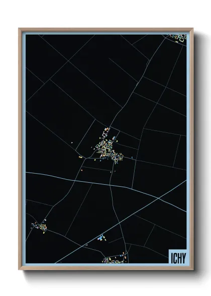 Une affiche de carte sur Ichy