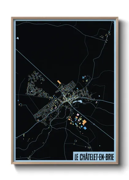 Une affiche de carte sur Le Châtelet-en-Brie