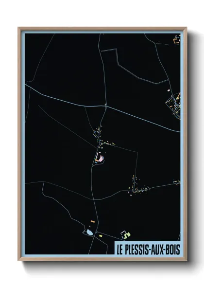 Une affiche de carte sur Le Plessis-aux-Bois