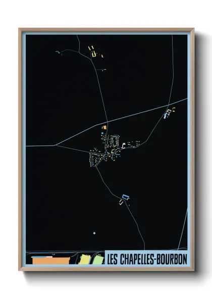 Une affiche de carte sur Les Chapelles-Bourbon