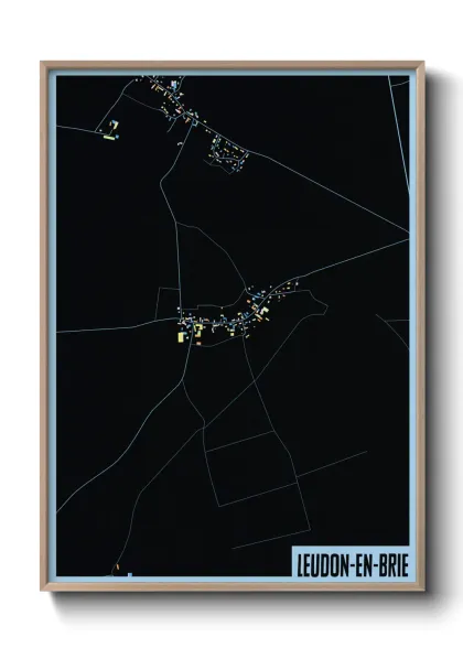 Une affiche de carte sur Leudon-en-Brie