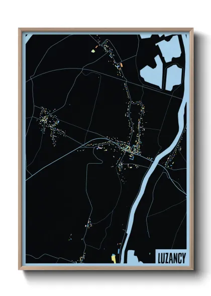 Une affiche de carte sur Luzancy