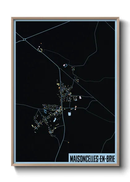 Une affiche de carte sur Maisoncelles-en-Brie