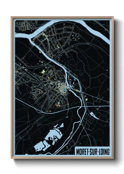 Une affiche de carte sur Moret-sur-Loing