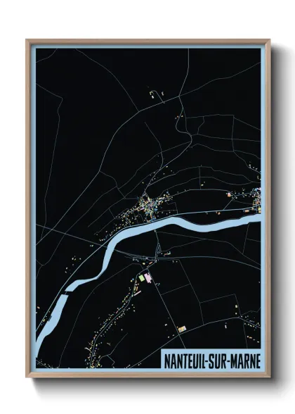 Une affiche de carte sur Nanteuil-sur-Marne