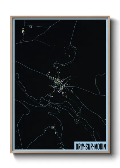 Une affiche de carte sur Orly-sur-Morin