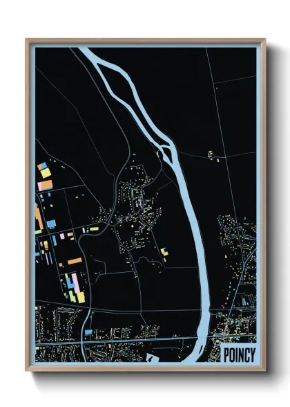 Une affiche de carte sur Poincy