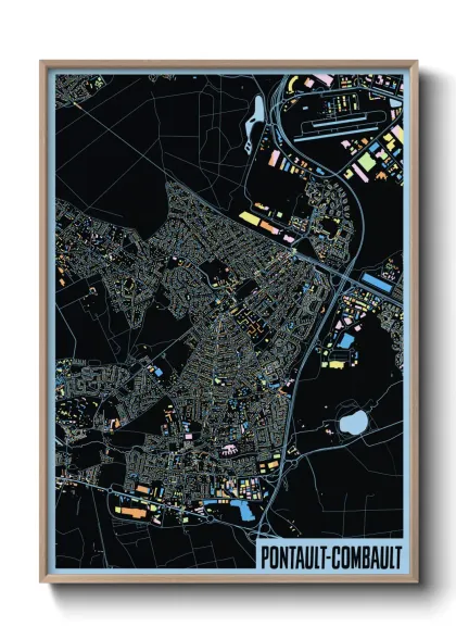 Une affiche de carte sur Pontault-Combault