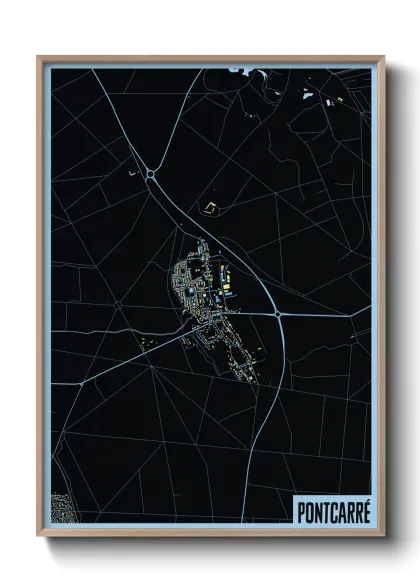 Une affiche de carte sur Pontcarré