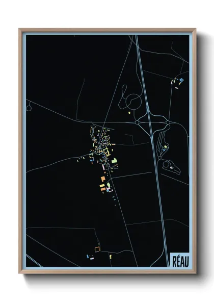 Une affiche de carte sur Réau