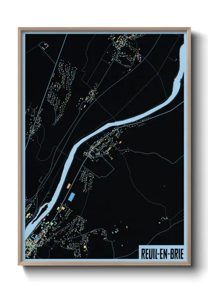 Une affiche de carte sur Reuil-en-Brie