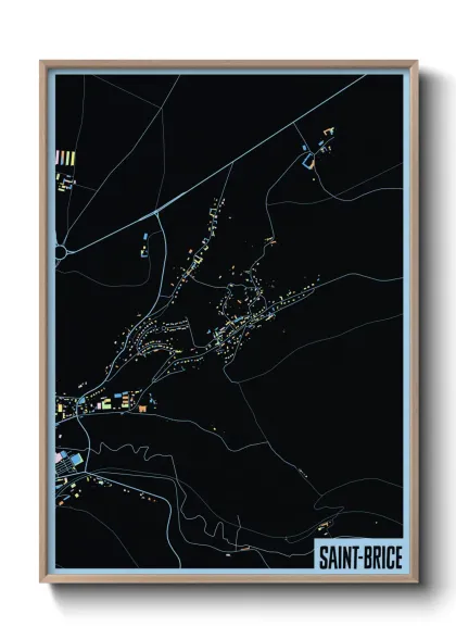 Une affiche de carte sur Saint-Brice