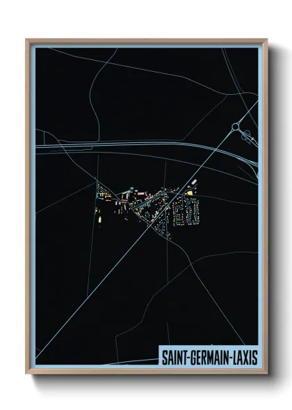 Une affiche de carte sur Saint-Germain-Laxis