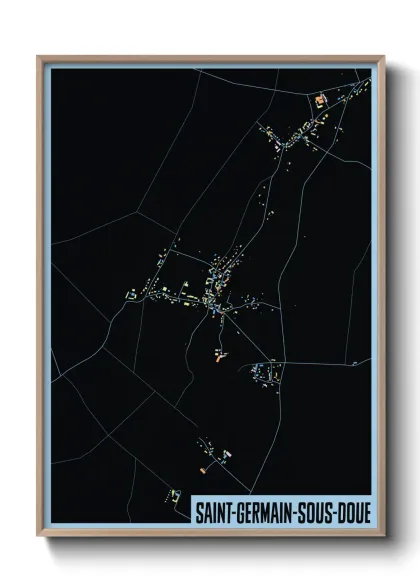 Une affiche de carte sur Saint-Germain-sous-Doue