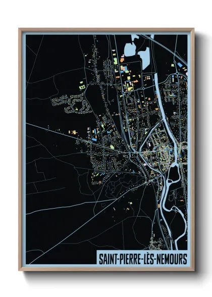 Une affiche de carte sur Saint-Pierre-lès-Nemours