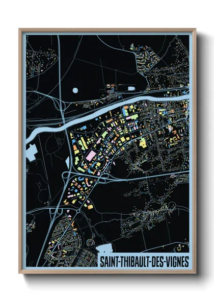 Une affiche de carte sur Saint-Thibault-des-Vignes