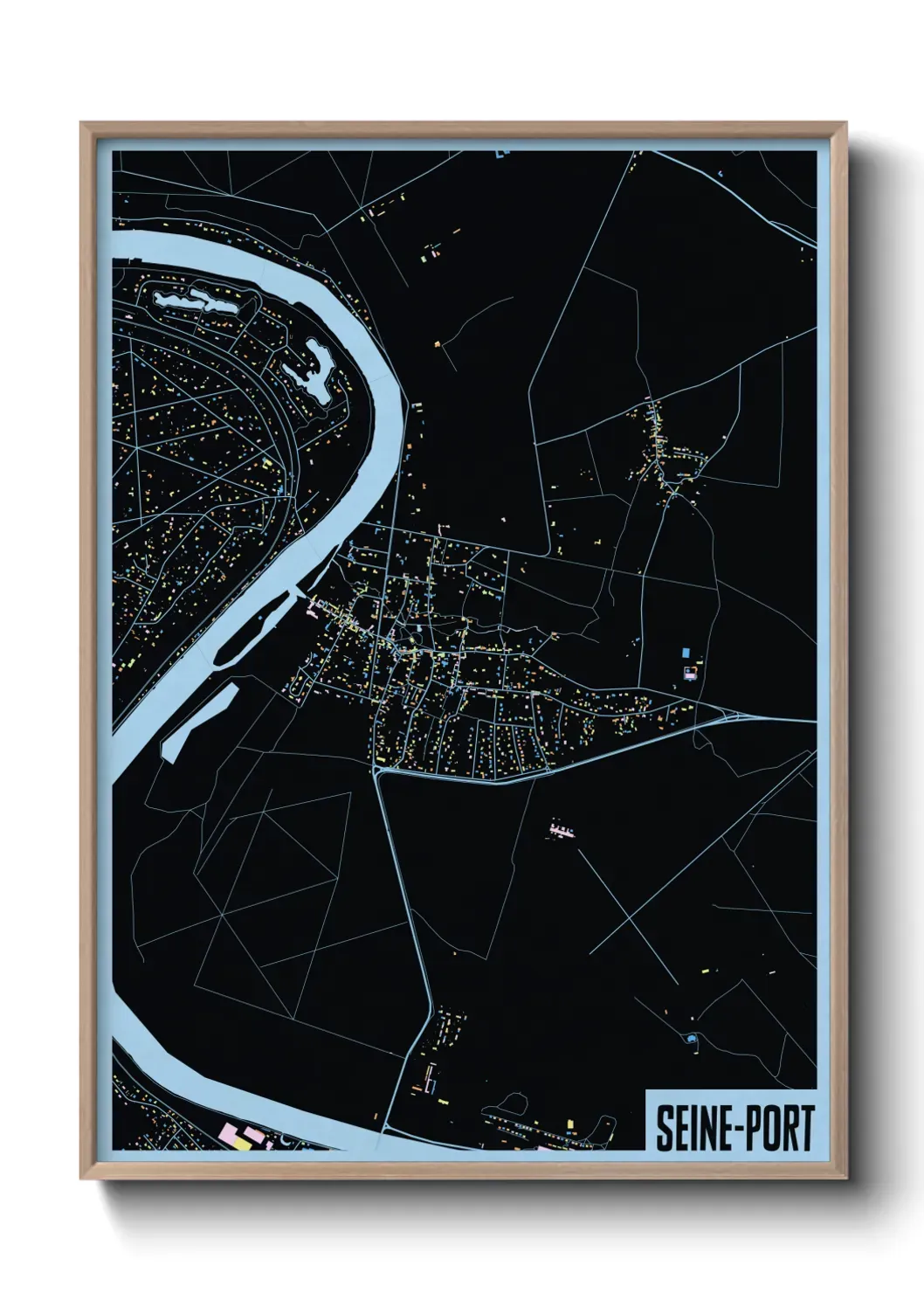 Un poster carte Seine-Port