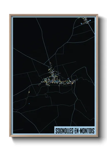 Une affiche de carte sur Sognolles-en-Montois