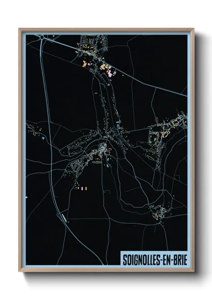 Une affiche de carte sur Soignolles-en-Brie