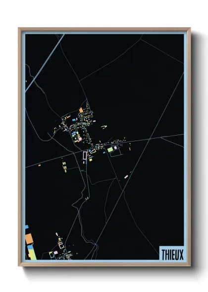 Une affiche de carte sur Thieux