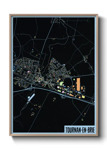 Une affiche de carte sur Tournan-en-Brie