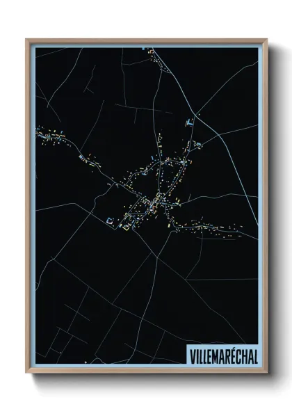Une affiche de carte sur Villemaréchal