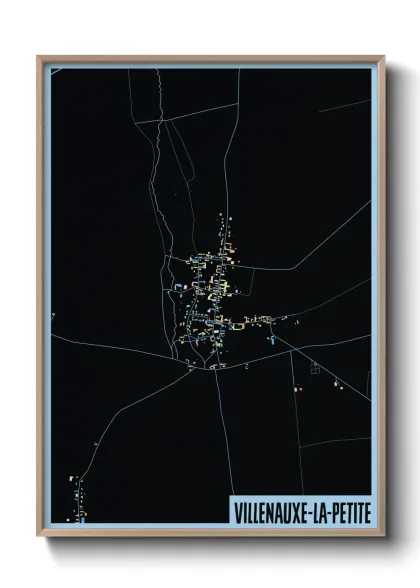 Une affiche de carte sur Villenauxe-la-Petite