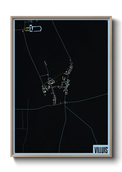 Une affiche de carte sur Villuis