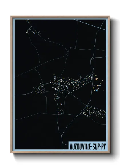 Une affiche de carte sur Auzouville-sur-Ry