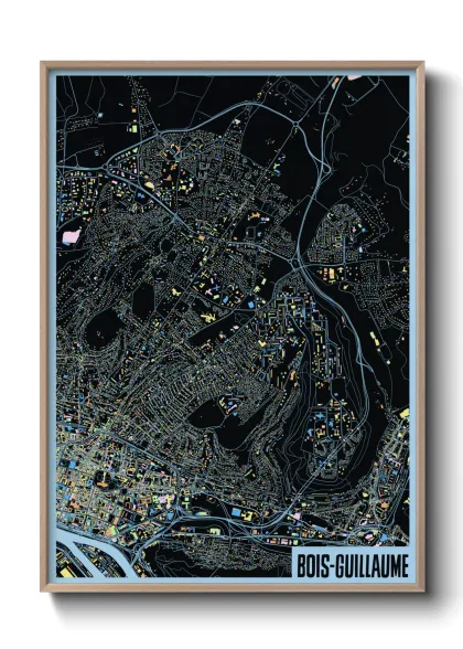 Une affiche de carte sur Bois-Guillaume