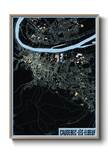 Une affiche de carte sur Caudebec-lès-Elbeuf