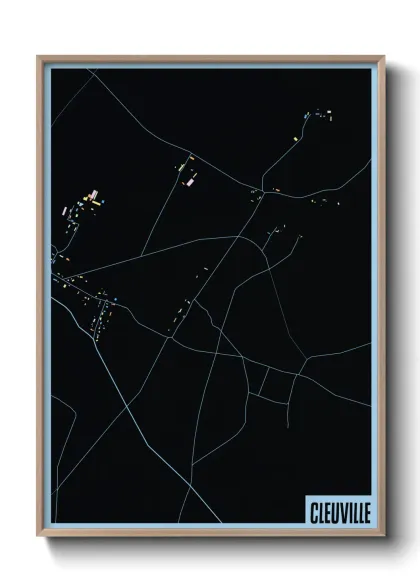 Une affiche de carte sur Cleuville