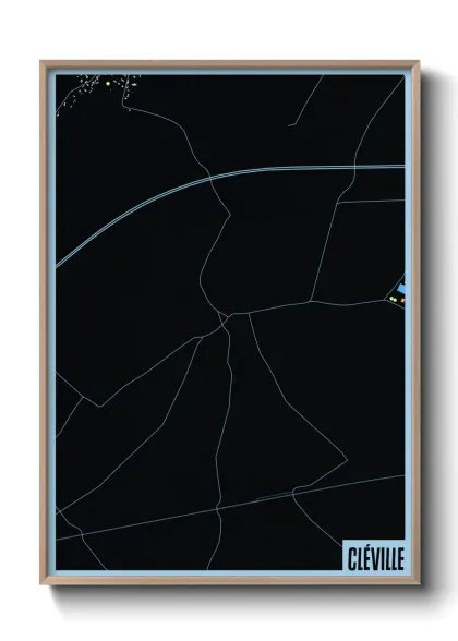 Une affiche de carte sur Cléville