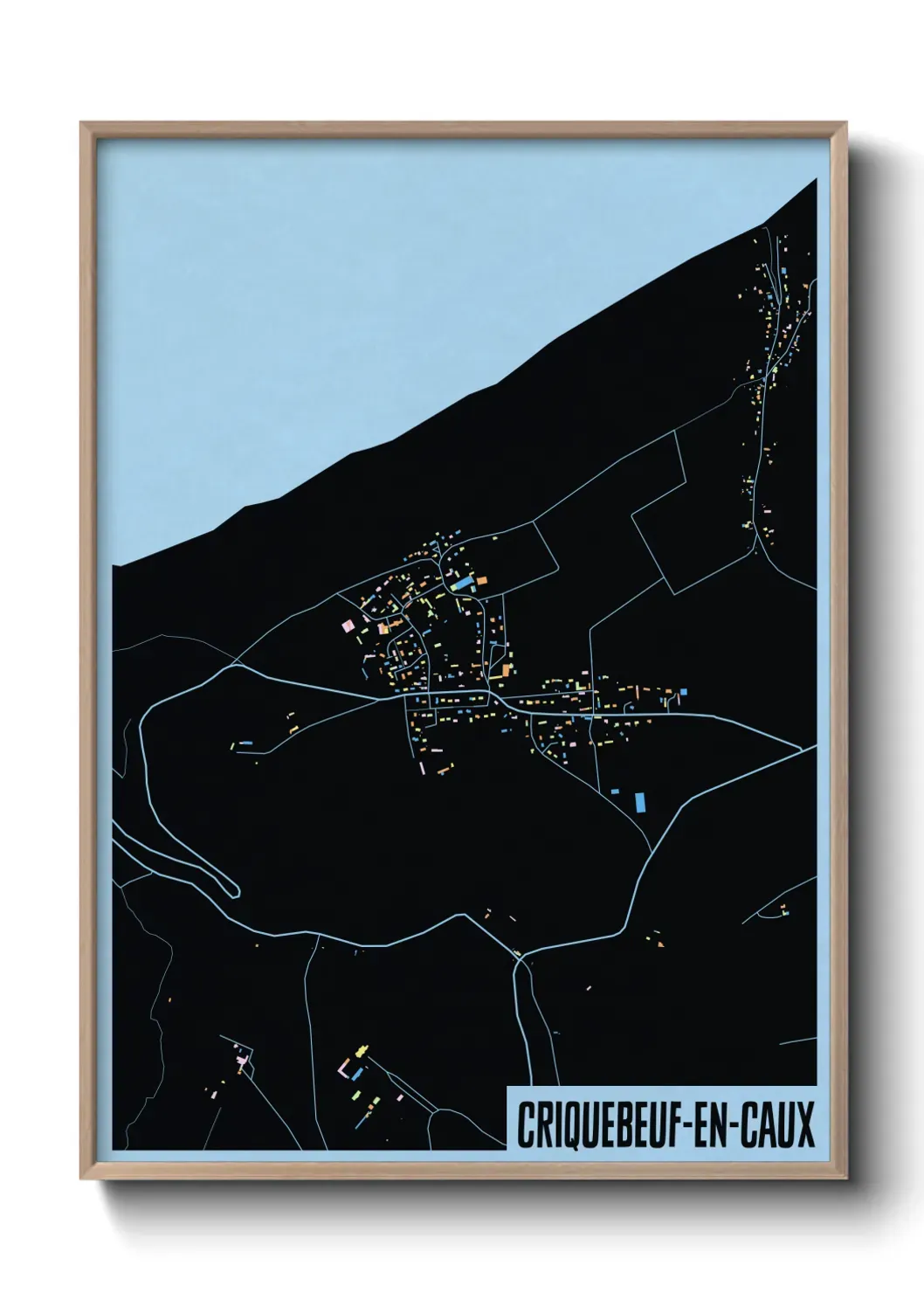Un poster carte Criquebeuf-en-Caux