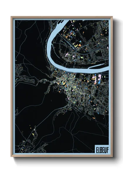 Une affiche de carte sur Elbeuf